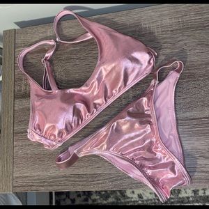 Holographic Pink Bikini Set